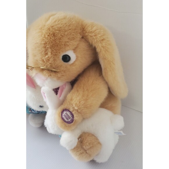 Dan Dee Easter Bunny Plush Animated 2 baby Bunnies Tells A Story Light Up Rabbit - Picture 4 of 9